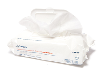 Washcloth Premoistened of spunlace Cloth With Aloe alcohol free, latex free Easy Open Tub Adult Wipes, 9' x 13' (64/TB 8TB/CS) by Pro Advantage  ID P901000